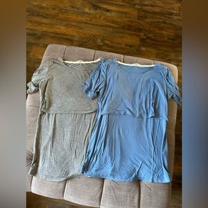 Bearsland nursing shirts. Blue and grey